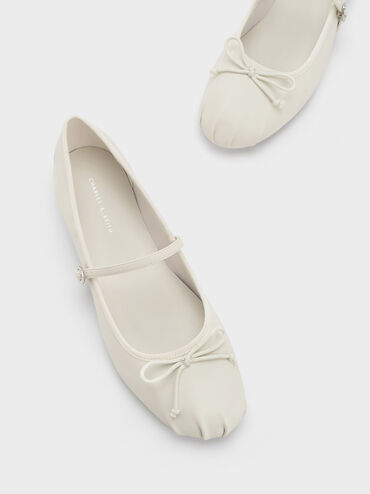 Emiko Bow Mary Jane Flats, Chalk, hi-res