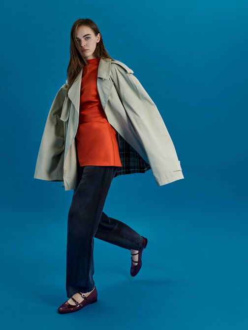 حذاء ماري جين جلد, ماروني, hi-res