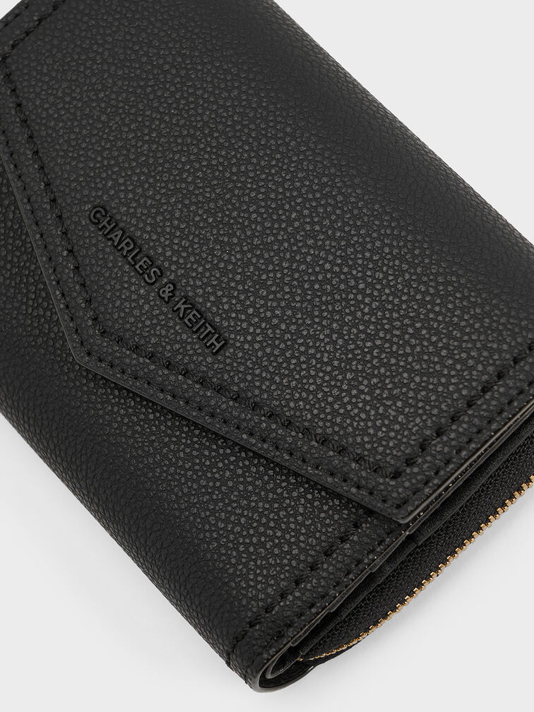 Stitch Trim Envelope Wallet, Black, hi-res