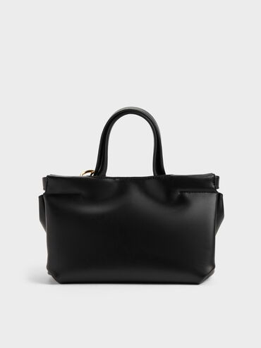 Mini Zephyr Tassel Tote Bag, Black, hi-res