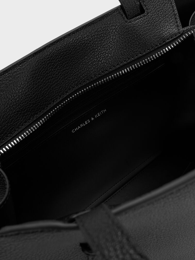 Allyn Elongated-Handle Tote Bag, Noir, hi-res