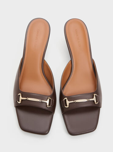 حذاء ميول إيرينا بكعب ويدج بتأثير ميتاليك, بني داكن, hi-res