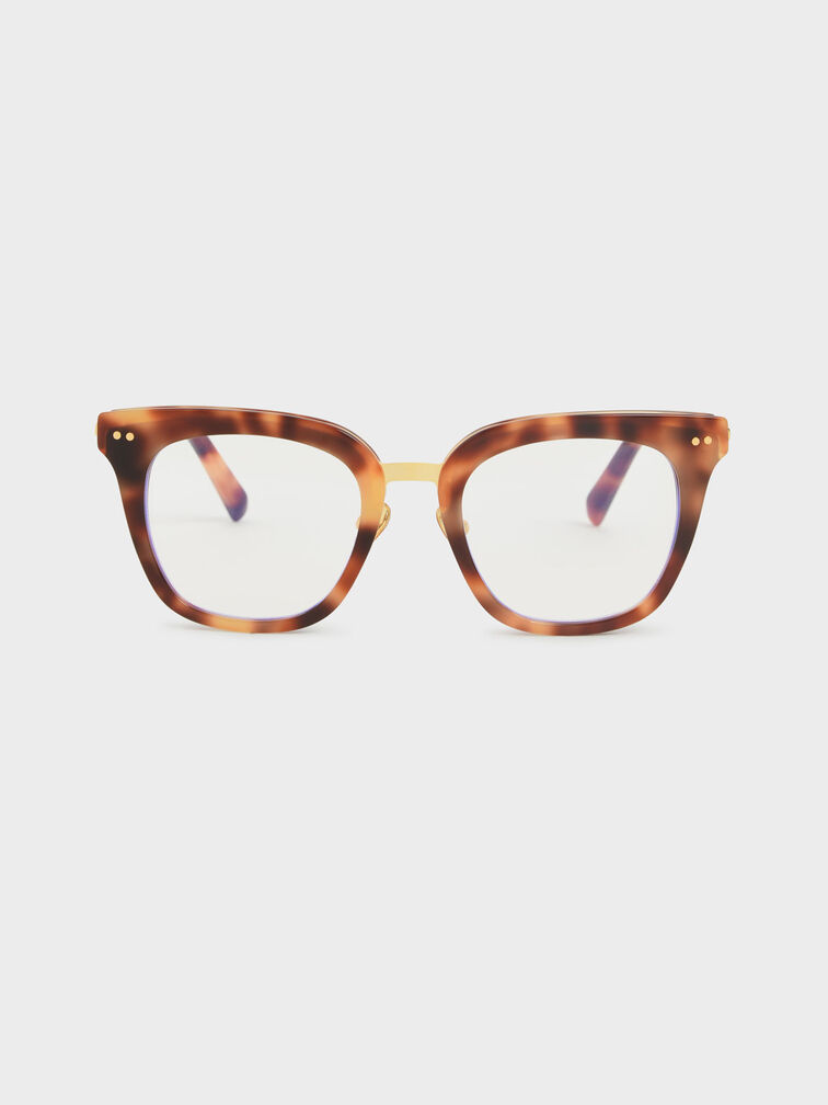 Acetate Tortoiseshell Square Blue Light Glasses, T. Shell, hi-res