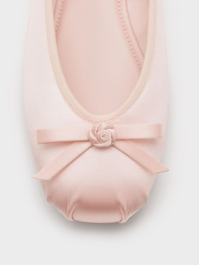 Kelis Rose-Bow Mary Jane Flats, Light Pink, hi-res