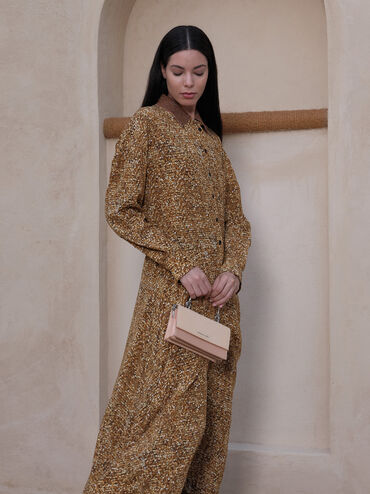 Kristine Glittered Wallet On Chain, Pink, hi-res