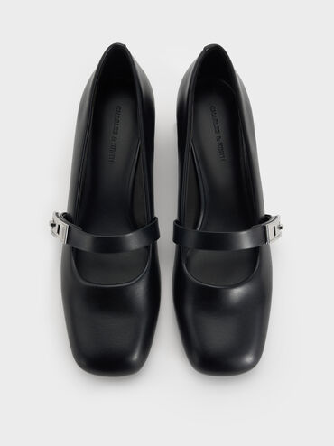 حذاء ماري جين لاندو بمشبك, أسود, hi-res