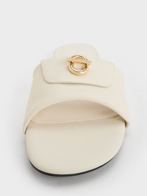 صندل مفتوح سهل الارتداء بلون معدني, أبيض طباشيري, hi-res