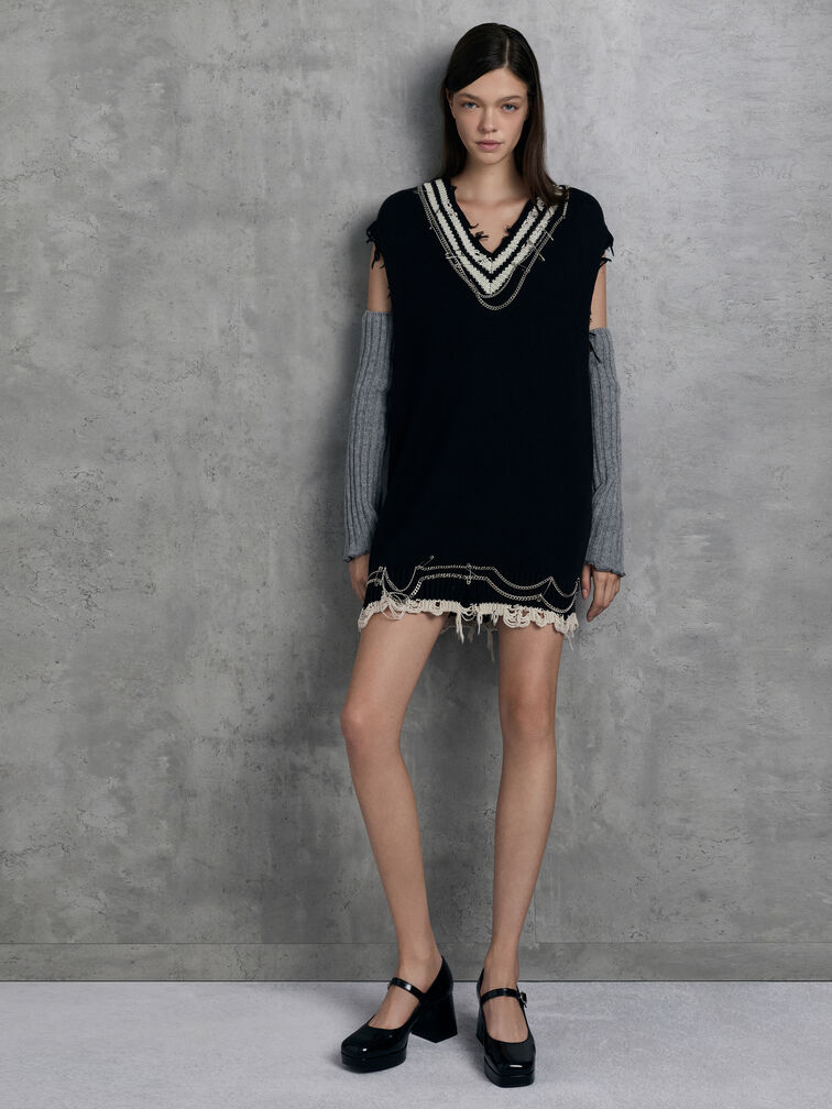 ذاء ماري جين بكعب مربع بلاتفورم, صندوق أسود, hi-res