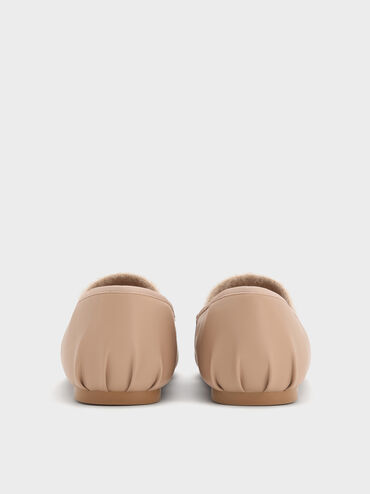 حذاء فلات وينونا بحزام فرو, لون البشرة الطبيعي, hi-res