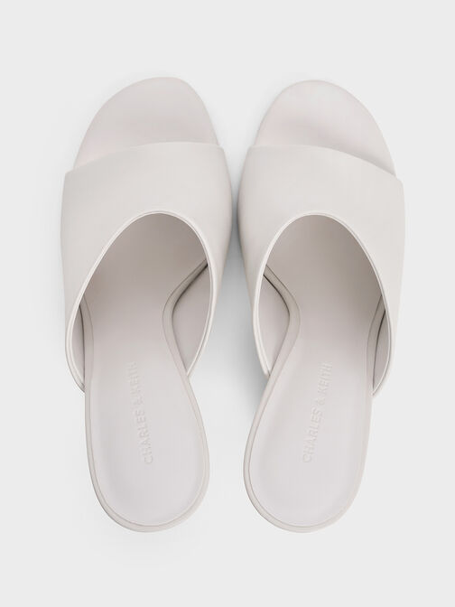 Wide-Strap Sculptural-Heel Wedges, White, hi-res