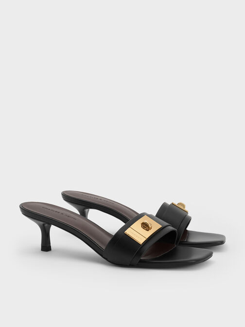 حذاء ميول أيلين بكعب قصير (كيتن), أسود, hi-res