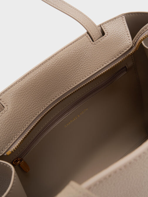 Allyn Elongated-Handle Tote Bag, Taupe, hi-res