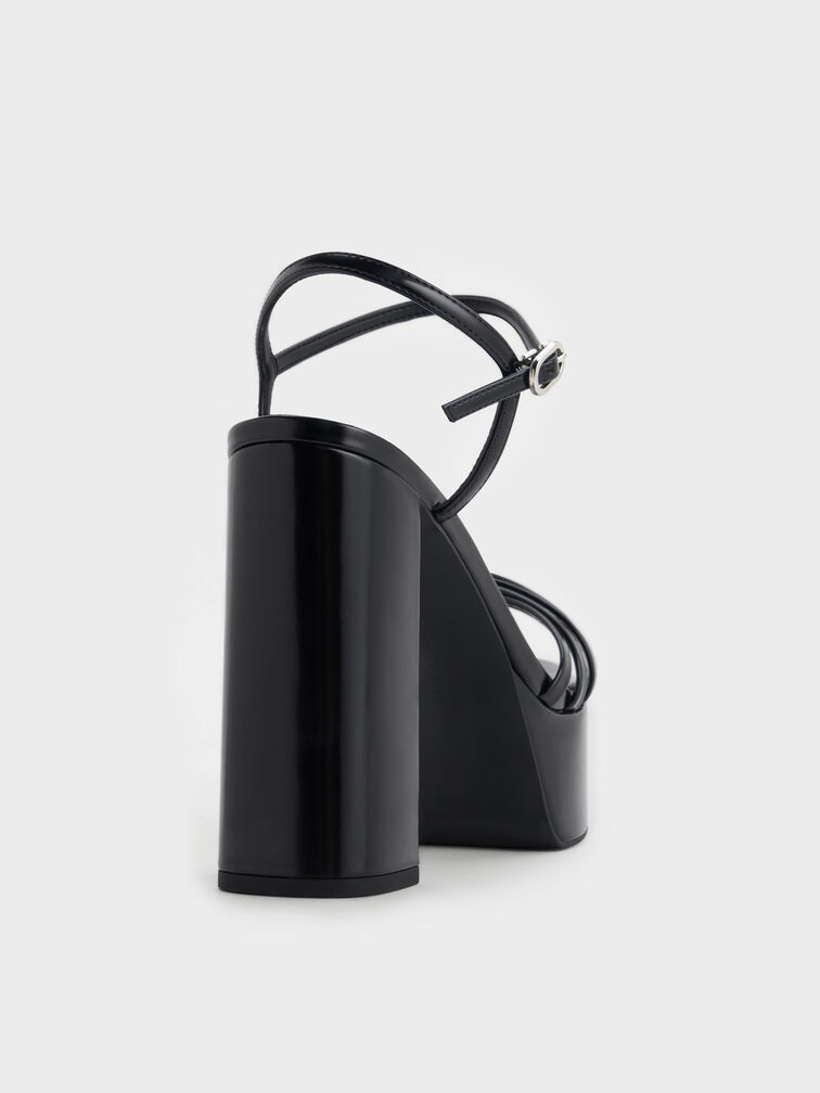 Georgina Ankle-Strap Platform Sandals, Black Boxed, hi-res