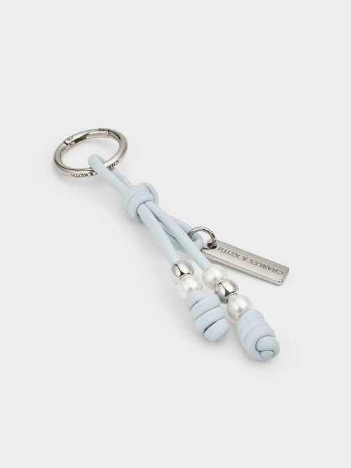 Beaded Cord Knot Charm, Sea Salt Blue, hi-res