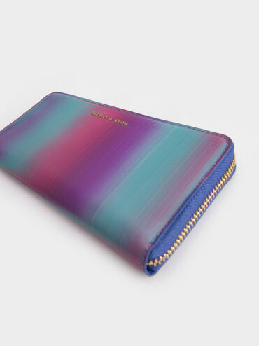 Dulcie Ombre Zip-Around Long Wallet, Peacock, hi-res