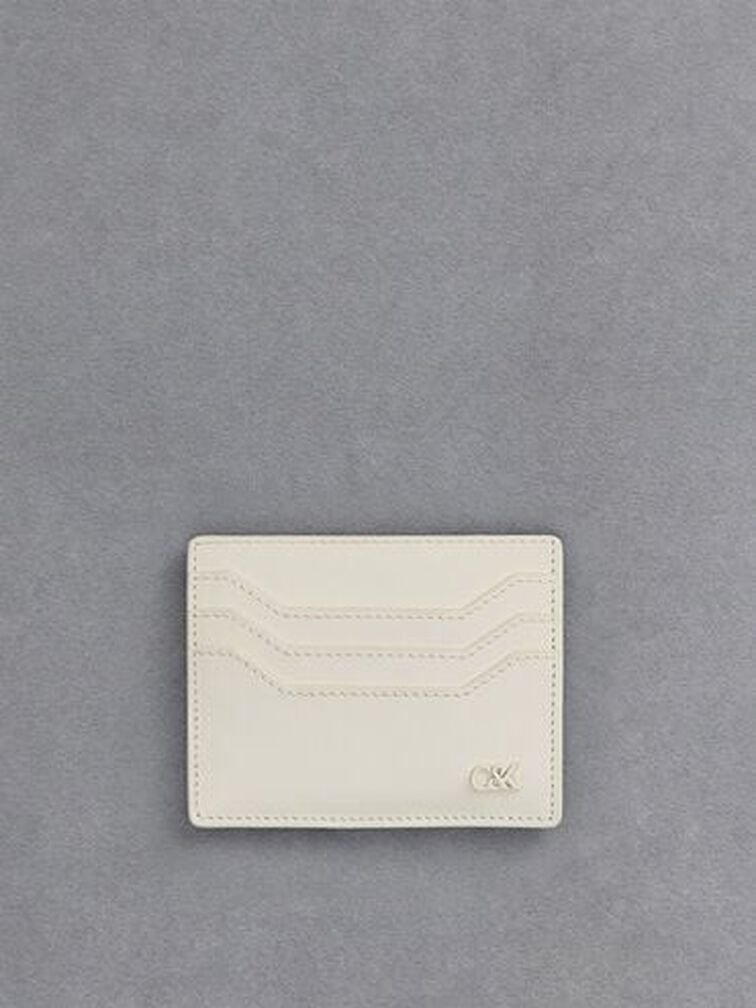 Carli Leather Multi-Slot Card Holder, White, hi-res