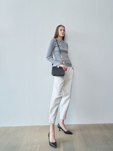 حذاء إيمي بمقدمة مدببة وكعب القطة لأناقة تناسب كل إطلالة, أسود, hi-res