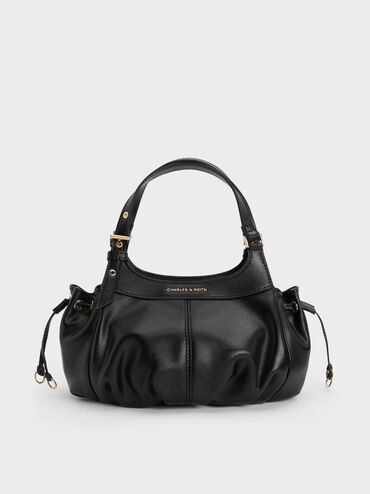 Mini Lillith Drawstring Bucket Bag, Black, hi-res