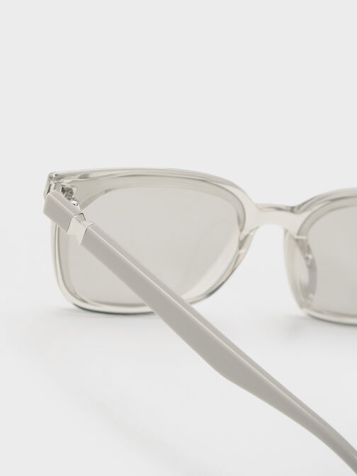 Maude Recycled Acetate Square Sunglasses, Minted Grey, hi-res