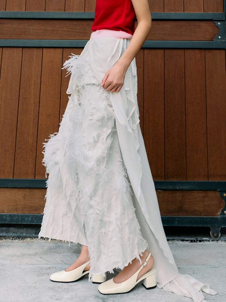 Danni Patent Slingback Pumps, Chalk, hi-res