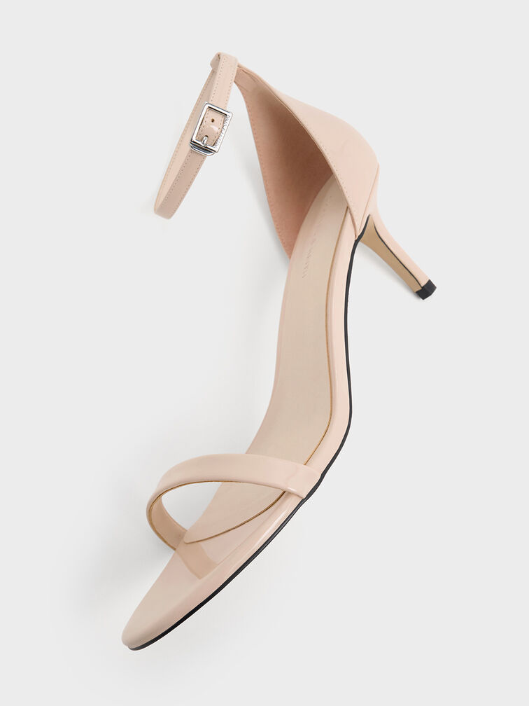 صندل من الجلد اللامع بكعب ستيليتو وحزام حول الكاحل, لون البشرة الطبيعي, hi-res