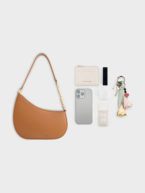 حقيبة كتف أغاثا بسلسلة, بنى, hi-res