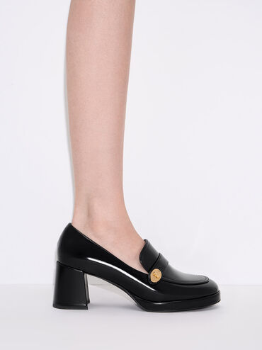 Hettie Metallic Accent Loafer Pumps, Black Boxed, hi-res