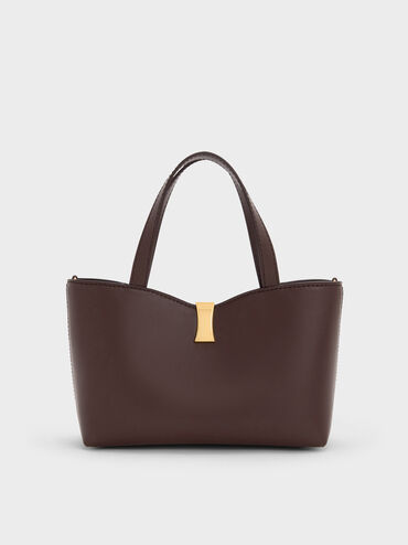 Lilibet Metallic-Accent Tote Bag, Plum, hi-res