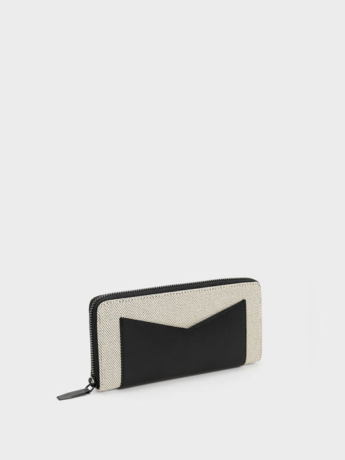 محفظة غايا من القماش بلونين مع سحّاب يحيطها بالكامل – تصميم عملي وأناقة عصرية, متعدد الألوان, hi-res