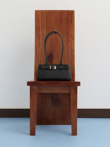 شنطة كتف جودي جلد طبيعي, أسود, hi-res