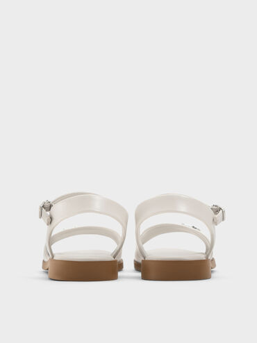 Girls' Erinna Metallic-Accent Sandals, Chalk, hi-res