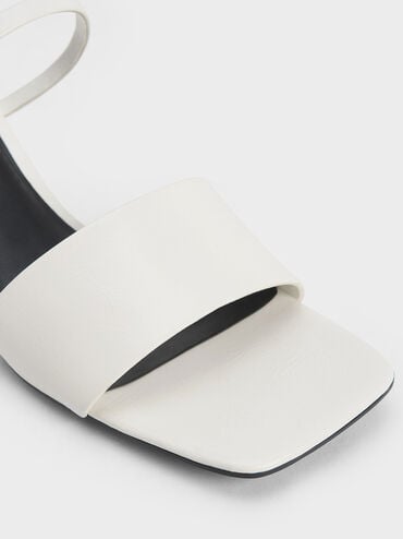 حذاء ميول أبيض بكعب منحوت بتأثير مجعد, أبيض, hi-res