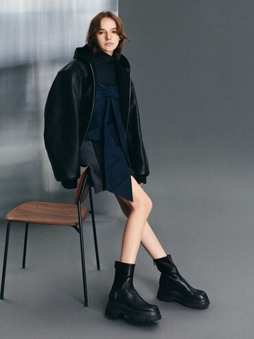 Leoi Chunky Ankle Boots, Black, hi-res