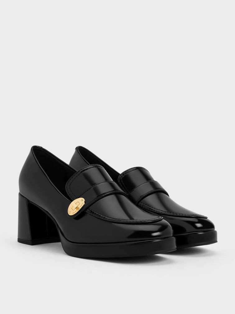 Hettie Metallic Accent Loafer Pumps, Black Boxed, hi-res