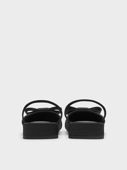 حذاء ميول برانتلي بفيونكة, أسود خشن, hi-res