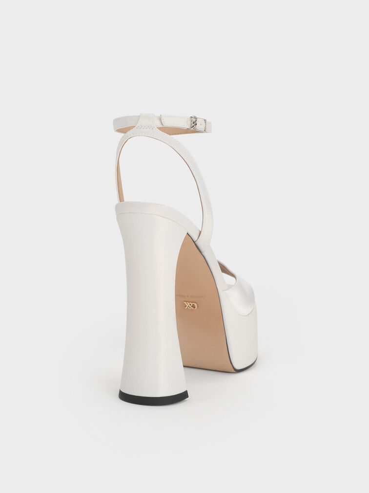 صندل ميشيل بلاتفورم من بوليستر معاد تدويره, أبيض, hi-res