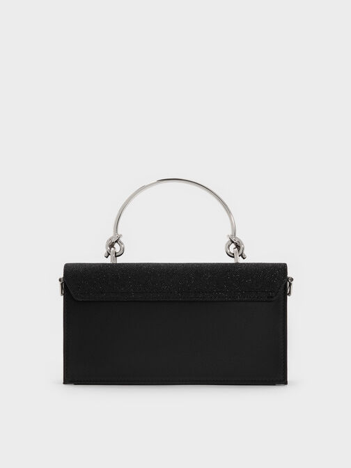 Kristine Glittered Wallet On Chain, Noir, hi-res