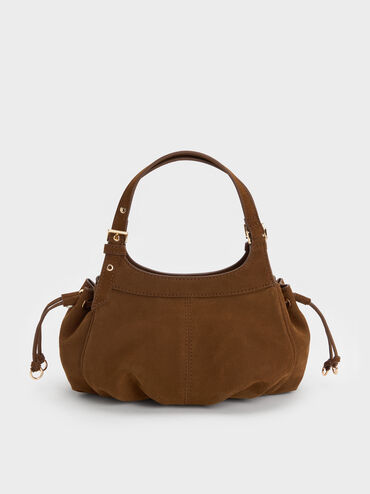 Mini Lillith Drawstring Bucket Bag, Pecan Brown, hi-res