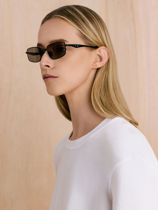 Celestia Rectangular Sunglasses, Noir, hi-res