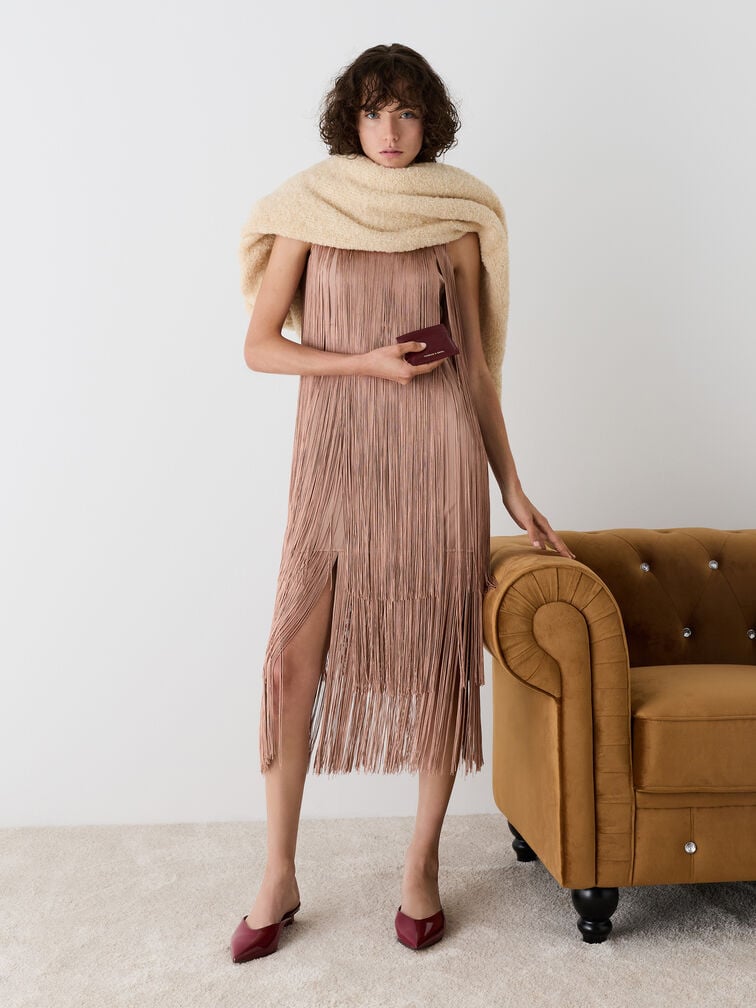 حافظة بطاقات جاني بتصميم مبطّن أنيق, برغندي, hi-res