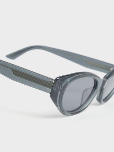 Bijou Recycled Acetate Cateye Sunglasses, Teal, hi-res