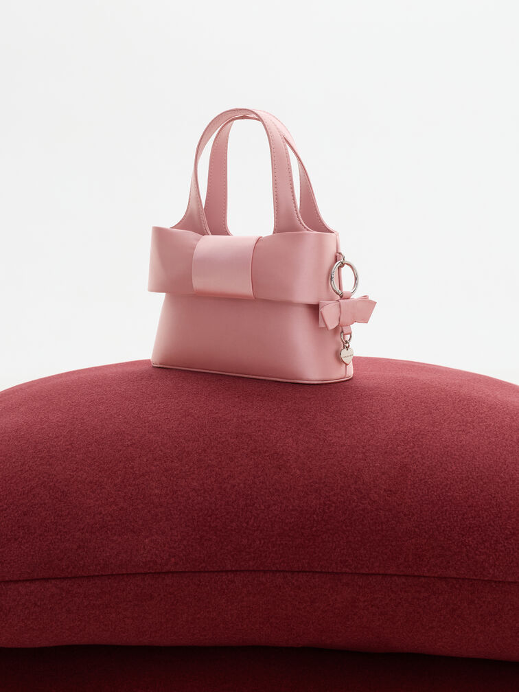 Aravis Bow Bucket Bag​, Pink, hi-res