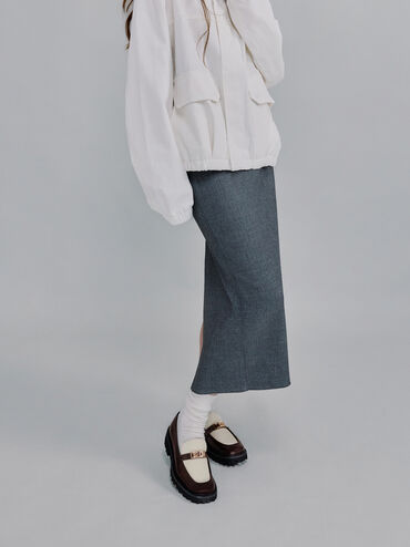 Lando Canvas Two-Tone Metallic-Accent Platform Loafers, Multi, hi-res