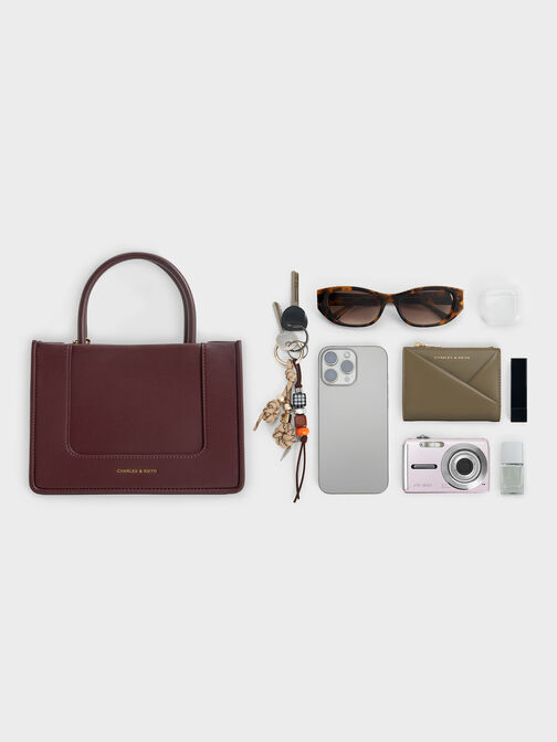 Mini Daylla Tote Bag, Wineberry Red, hi-res