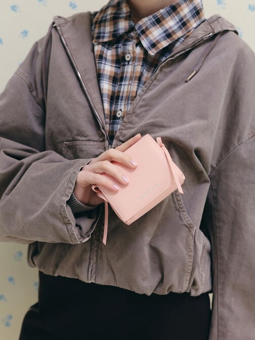 Hazel Bow Small Wallet, Soft Pink, hi-res