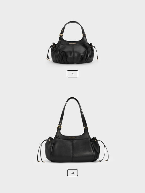 Mini Lillith Drawstring Bucket Bag, Black, hi-res
