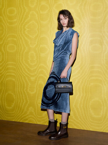 Arlet Belted Top Handle Bag, Black, hi-res