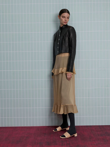 Patent Wide-Strap Heeled Mules, Nude, hi-res