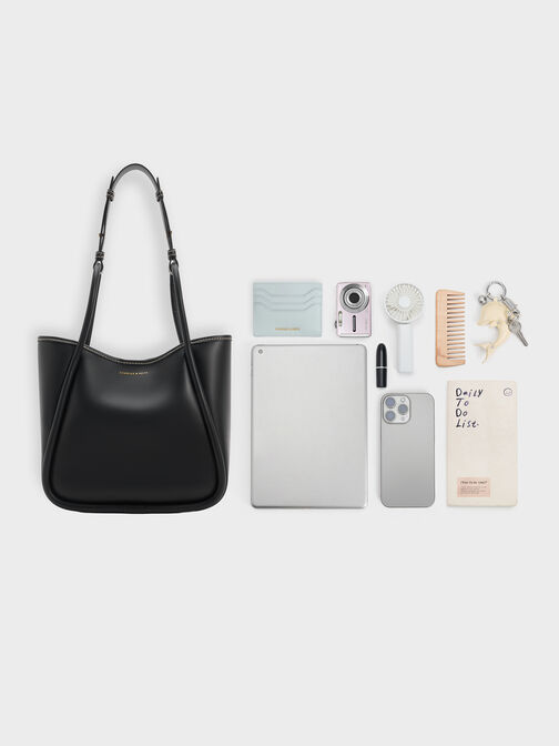 Mini Lyla Tubular Tote Bag, Black, hi-res