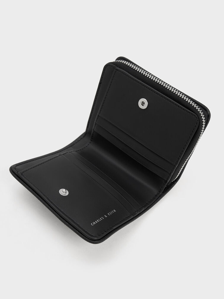 محفظة مبطّنة أنوين بسحّاب يحيطها بالكامل, أسود كلاسيكي, hi-res